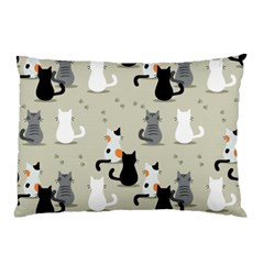 Cute Cat Seamless Pattern Pillow Case (two Sides) by Vaneshart