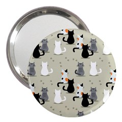 Cute Cat Seamless Pattern 3  Handbag Mirrors