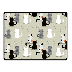 Cute Cat Seamless Pattern Double Sided Fleece Blanket (small)  by Vaneshart