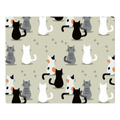 Cute Cat Seamless Pattern Double Sided Flano Blanket (large)  by Vaneshart