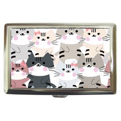 Cute Cat Couple Seamless Pattern Cartoon Cigarette Money Case by Vaneshart