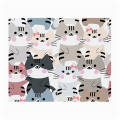 Cute Cat Couple Seamless Pattern Cartoon Small Glasses Cloth by Vaneshart