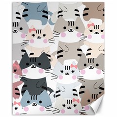 Cute Cat Couple Seamless Pattern Cartoon Canvas 16  X 20  by Vaneshart