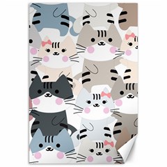 Cute Cat Couple Seamless Pattern Cartoon Canvas 20  X 30  by Vaneshart