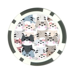 Cute Cat Couple Seamless Pattern Cartoon Poker Chip Card Guard by Vaneshart