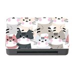 Cute Cat Couple Seamless Pattern Cartoon Memory Card Reader with CF Front