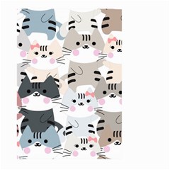 Cute Cat Couple Seamless Pattern Cartoon Large Garden Flag (two Sides) by Vaneshart