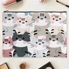 Cute Cat Couple Seamless Pattern Cartoon Cosmetic Bag (xxxl) by Vaneshart