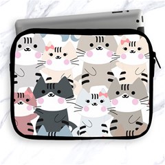 Cute Cat Couple Seamless Pattern Cartoon Apple Ipad 2/3/4 Zipper Cases by Vaneshart