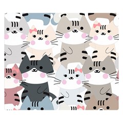 Cute Cat Couple Seamless Pattern Cartoon Double Sided Flano Blanket (small)  by Vaneshart