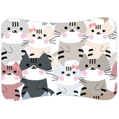 Cute Cat Couple Seamless Pattern Cartoon Velour Seat Head Rest Cushion by Vaneshart