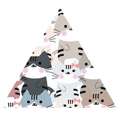 Cute Cat Couple Seamless Pattern Cartoon Wooden Puzzle Triangle by Vaneshart