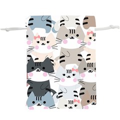 Cute Cat Couple Seamless Pattern Cartoon  Lightweight Drawstring Pouch (xl) by Vaneshart