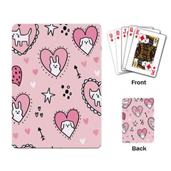 Cartoon Cute Valentines Day Doodle Heart Love Flower Seamless Pattern Vector Playing Cards Single Design (rectangle) by Vaneshart