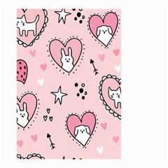 Cartoon Cute Valentines Day Doodle Heart Love Flower Seamless Pattern Vector Small Garden Flag (two Sides) by Vaneshart