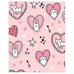 Cartoon Cute Valentines Day Doodle Heart Love Flower Seamless Pattern Vector Drawstring Bag (small) by Vaneshart