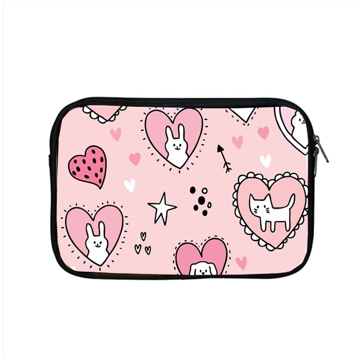 Cartoon Cute Valentines Day Doodle Heart Love Flower Seamless Pattern Vector Apple MacBook Pro 15  Zipper Case