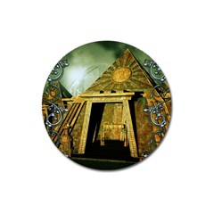 Awesome Steampunk Pyramid In The Night Magnet 3  (round) by FantasyWorld7