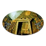 Awesome Steampunk Pyramid In The Night Oval Magnet Front