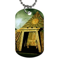 Awesome Steampunk Pyramid In The Night Dog Tag (one Side) by FantasyWorld7