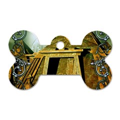 Awesome Steampunk Pyramid In The Night Dog Tag Bone (two Sides) by FantasyWorld7