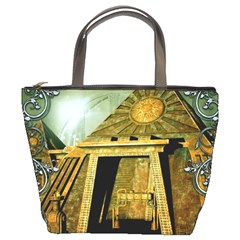 Awesome Steampunk Pyramid In The Night Bucket Bag by FantasyWorld7