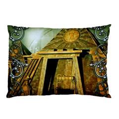 Awesome Steampunk Pyramid In The Night Pillow Case by FantasyWorld7