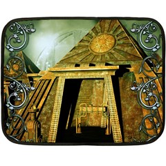 Awesome Steampunk Pyramid In The Night Fleece Blanket (mini) by FantasyWorld7