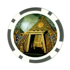 Awesome Steampunk Pyramid In The Night Poker Chip Card Guard (10 Pack) by FantasyWorld7