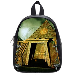 Awesome Steampunk Pyramid In The Night School Bag (small) by FantasyWorld7