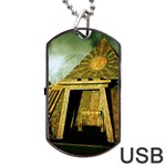 Awesome Steampunk Pyramid In The Night Dog Tag USB Flash (Two Sides) Front