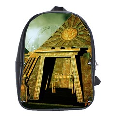 Awesome Steampunk Pyramid In The Night School Bag (xl) by FantasyWorld7