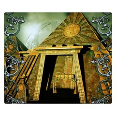 Awesome Steampunk Pyramid In The Night Double Sided Flano Blanket (small)  by FantasyWorld7