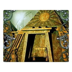 Awesome Steampunk Pyramid In The Night Double Sided Flano Blanket (large)  by FantasyWorld7