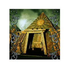 Awesome Steampunk Pyramid In The Night Small Satin Scarf (square) by FantasyWorld7