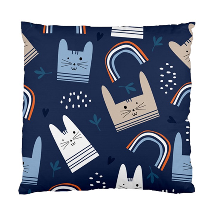 Colorful Cute Cats Seamless Pattern Standard Cushion Case (Two Sides)