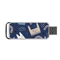 Colorful Cute Cats Seamless Pattern Portable USB Flash (Two Sides)