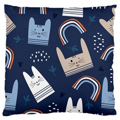 Colorful Cute Cats Seamless Pattern Standard Flano Cushion Case (Two Sides)