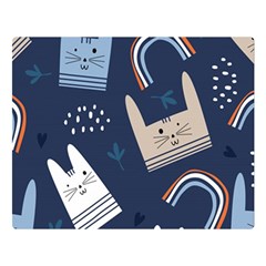 Colorful Cute Cats Seamless Pattern Double Sided Flano Blanket (Large) 