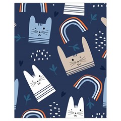 Colorful Cute Cats Seamless Pattern Drawstring Bag (Small)