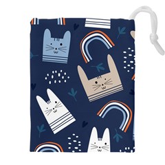 Colorful Cute Cats Seamless Pattern Drawstring Pouch (4XL)