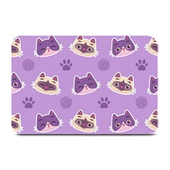 Cute Colorful Cat Kitten With Paw Yarn Ball Seamless Pattern Plate Mats by Vaneshart