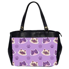 Cute Colorful Cat Kitten With Paw Yarn Ball Seamless Pattern Oversize Office Handbag (2 Sides) by Vaneshart