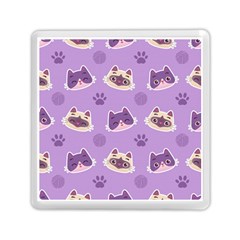 Cute Colorful Cat Kitten With Paw Yarn Ball Seamless Pattern Memory Card Reader (square)