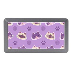 Cute Colorful Cat Kitten With Paw Yarn Ball Seamless Pattern Memory Card Reader (mini) by Vaneshart