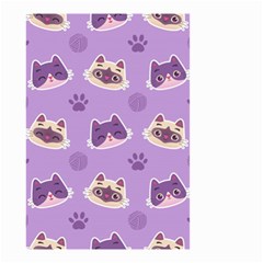 Cute Colorful Cat Kitten With Paw Yarn Ball Seamless Pattern Small Garden Flag (two Sides) by Vaneshart