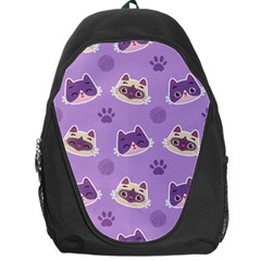 Cute Colorful Cat Kitten With Paw Yarn Ball Seamless Pattern Backpack Bag by Vaneshart