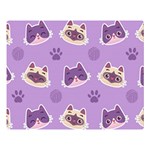 Cute Colorful Cat Kitten With Paw Yarn Ball Seamless Pattern Double Sided Flano Blanket (Large)  80 x60  Blanket Front