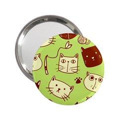 Cute Hand Drawn Cat Seamless Pattern 2 25  Handbag Mirrors by Vaneshart