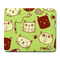 Cute Hand Drawn Cat Seamless Pattern Large Mousepads